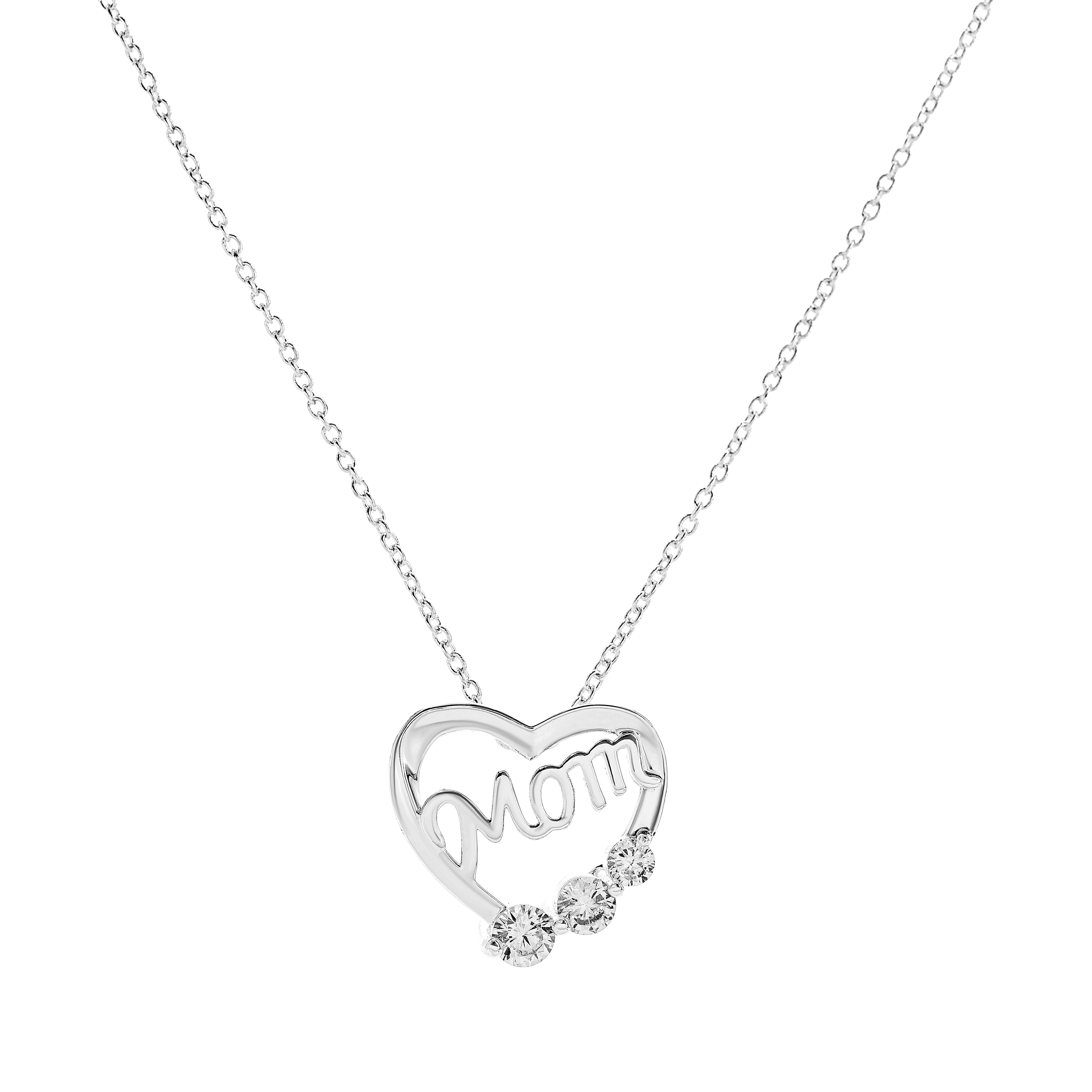 Danecraft Cubic Zirconia Heart Pendant Necklace & Earrings Set