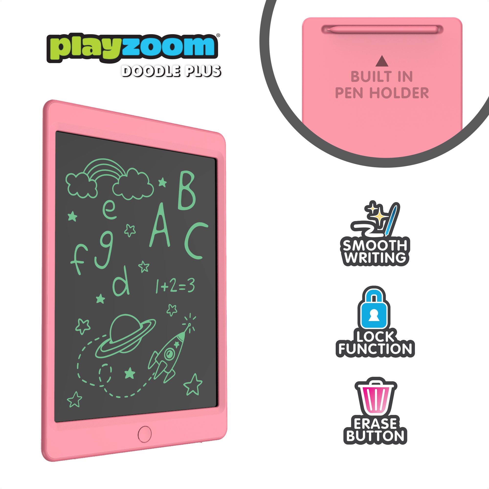 PlayZoom Doodle Board: Pink, 10.5in affordable Doodle Board