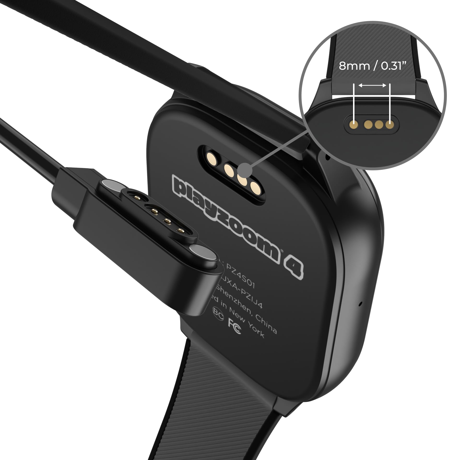 PlayZoom 4 Kids Smartwatch Replacement Charger _Magnetic 8mm Pin USB-A Charging Cable (2.2 ft / 66 cm) Power Cord Only (Watch & Wall Adapter Not Included)