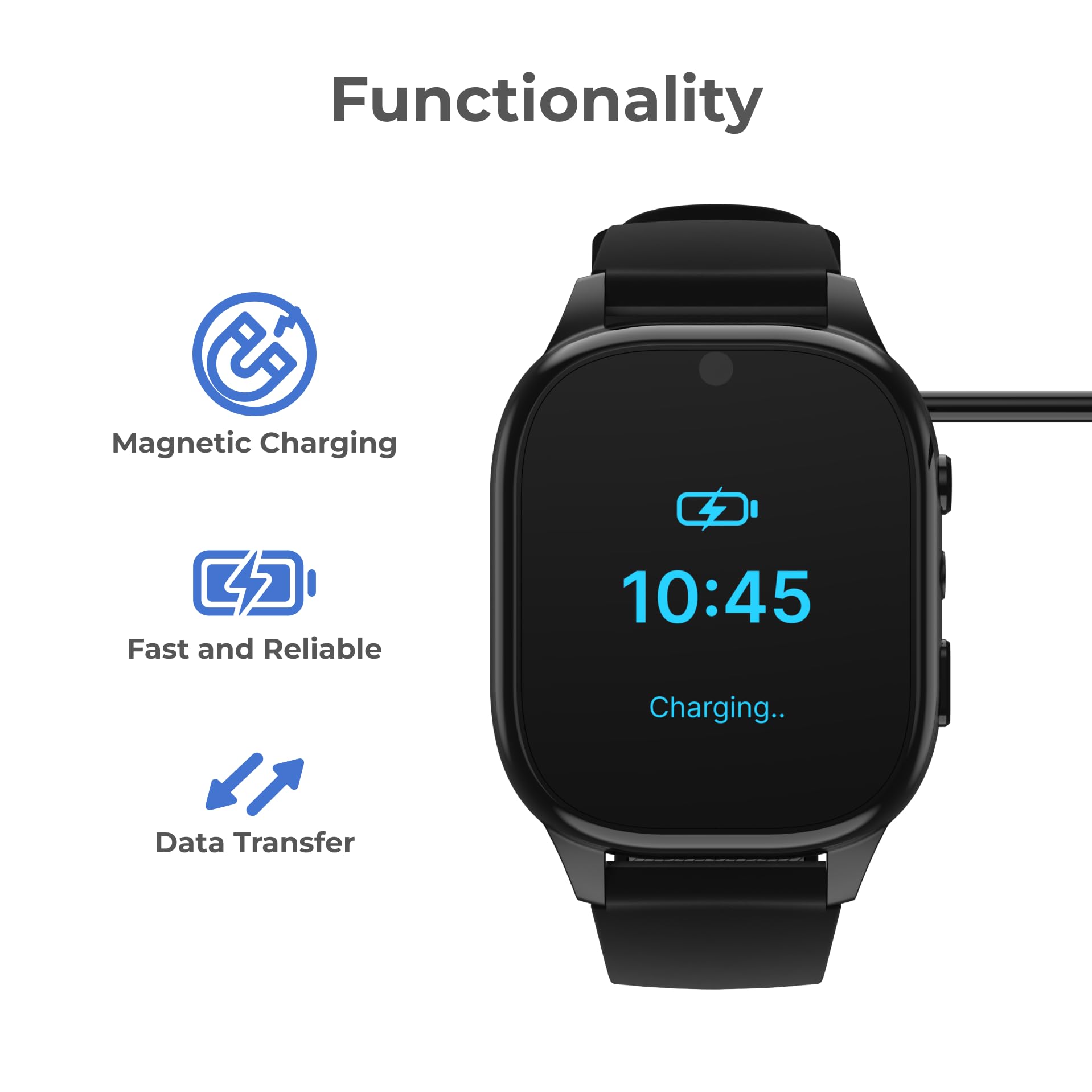 PlayZoom 4 Kids Smartwatch Replacement Charger _Magnetic 8mm Pin USB-A Charging Cable (2.2 ft / 66 cm) Power Cord Only (Watch & Wall Adapter Not Included)